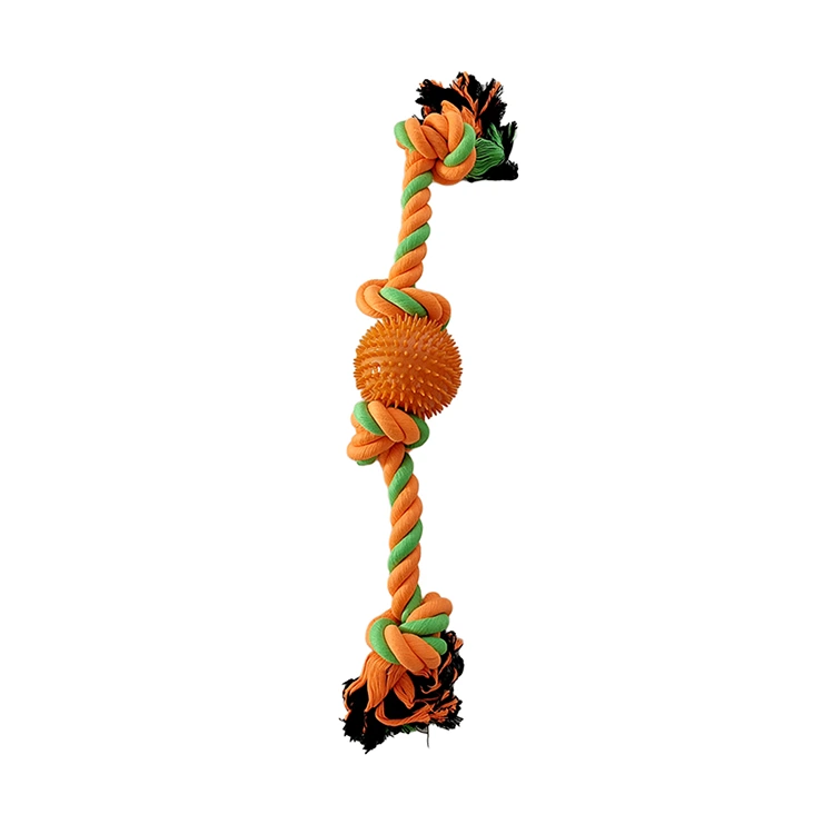 4 Knot Rope Toy with Spike Ball