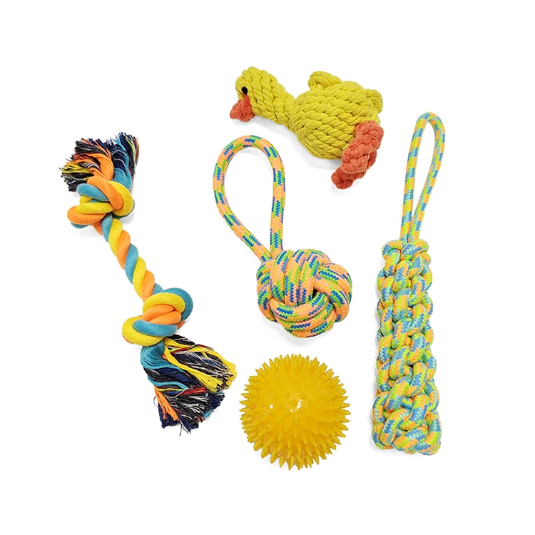 5 Pack Dog Rope Toys Set for Teething