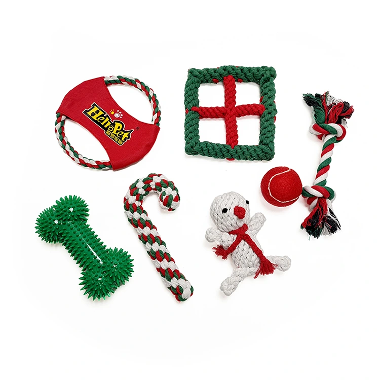 Christmas Dog Rope Toys Set