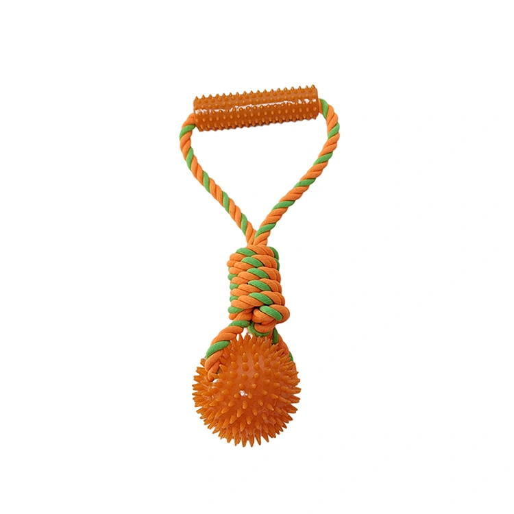 Dog Bite Chew Spiky Balls Rope Toy for Teeth Cleaning