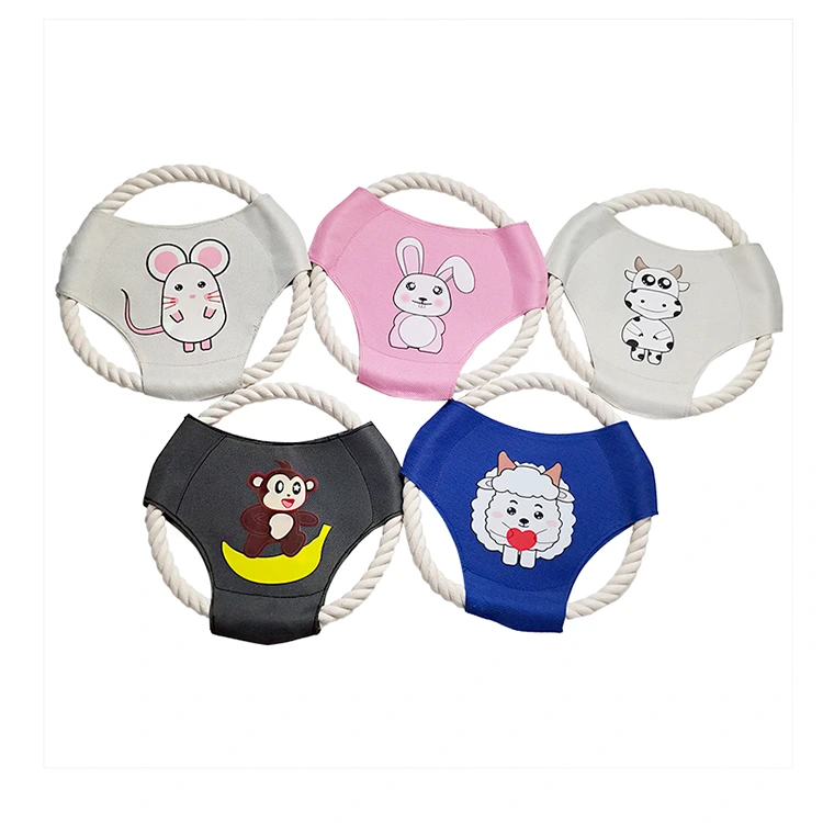 Dog Frisbee Rope Toss Toy