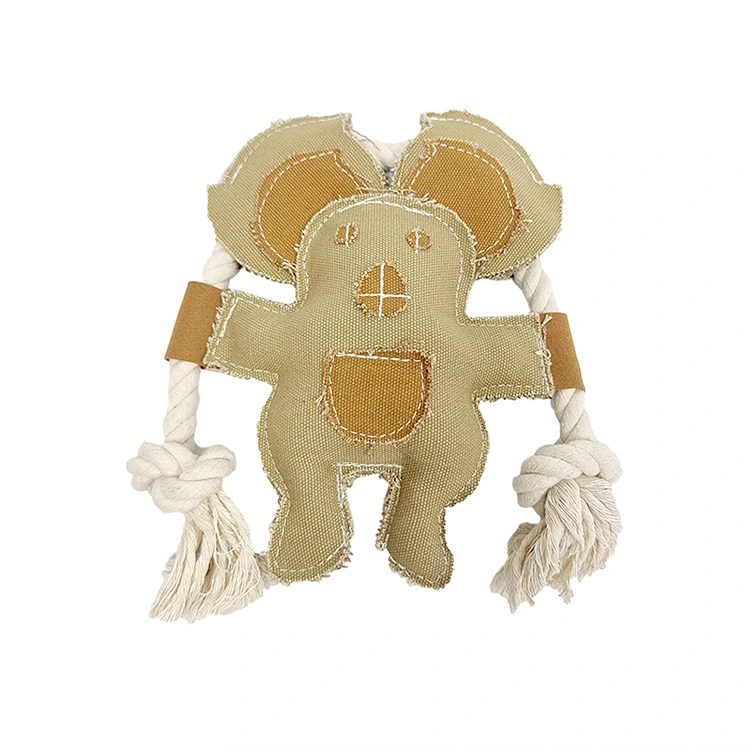 Elephant Canvas Dog Toy with Cotton Rope