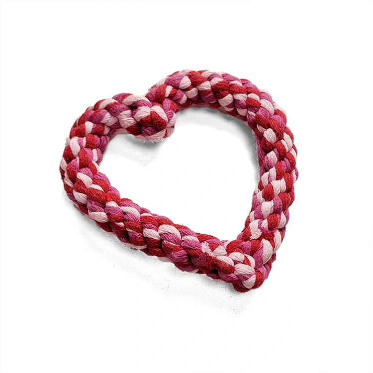 Heart Shape Recycled Cotton Rope Pet Toys