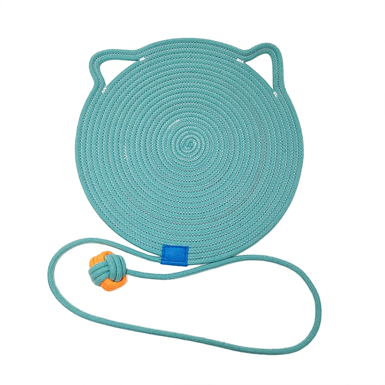 Natural Cotton Rope Cat Scratch Pad with Ball Toy