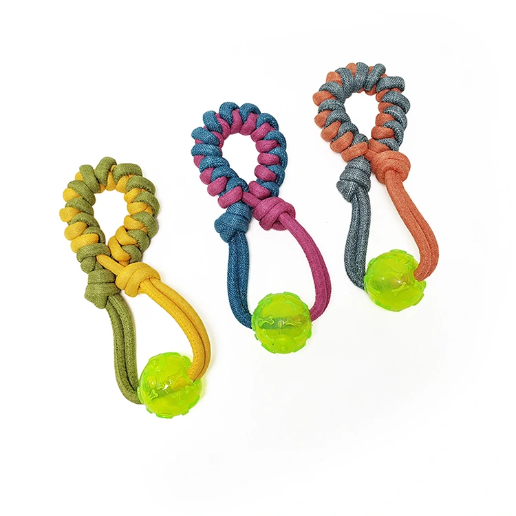 Rope Dog Toy with TPR Ball
