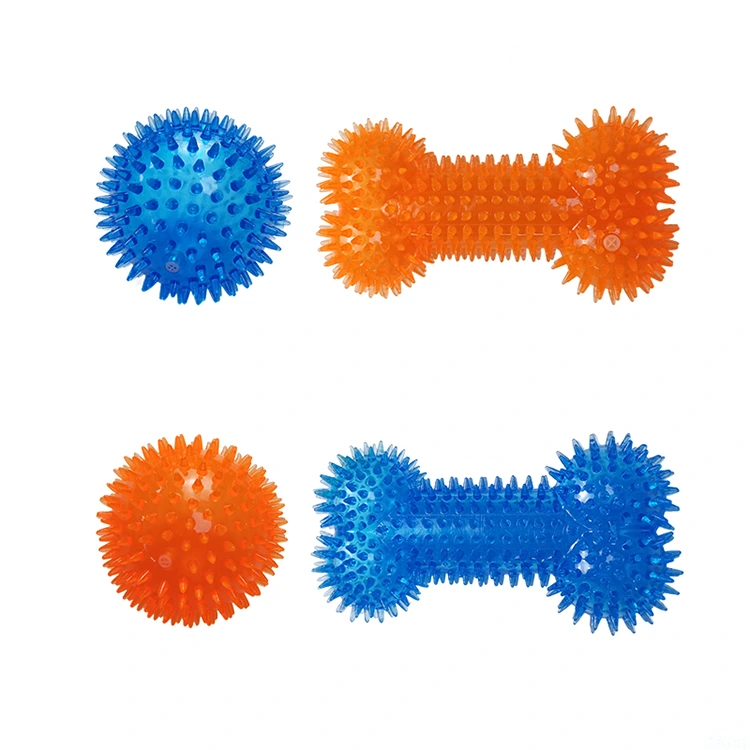 TPR Spiky Bone Ball with Squeaker